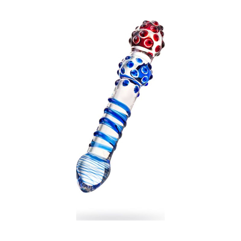 Sexus Glass Dildo Blue Red 20.5cm