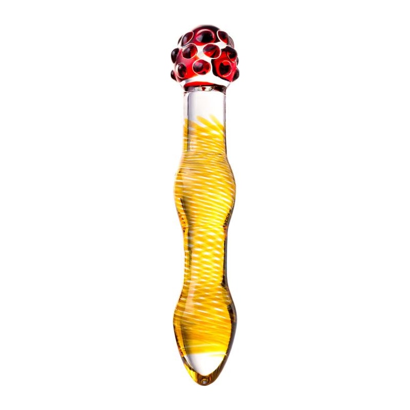 Sexus Glass Dildo Yellow and Red 20.5 cm