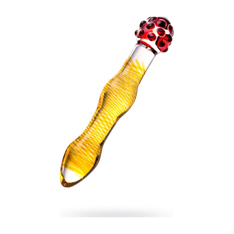 Sexus Glass Dildo Yellow and Red 20.5 cm