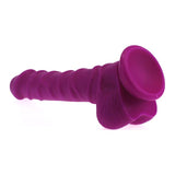 Realistic Dildo Ridged Shaft w Balls Pink