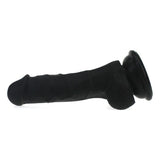 Realistic Dildo Veined Shaft w Balls Black