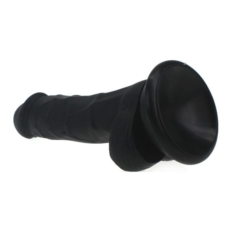 Realistic Dildo Veined Shaft w Balls Black