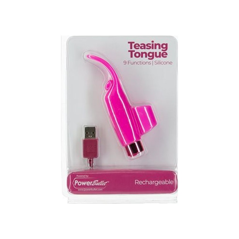 Power Bullet Teasing Tongue  w Rechargeable Bullet Pink