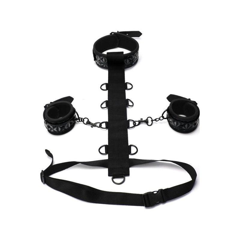 Whip Smart Diamond Body Restraint 3 Pc Set Black - Naughty by Nature Adult Store