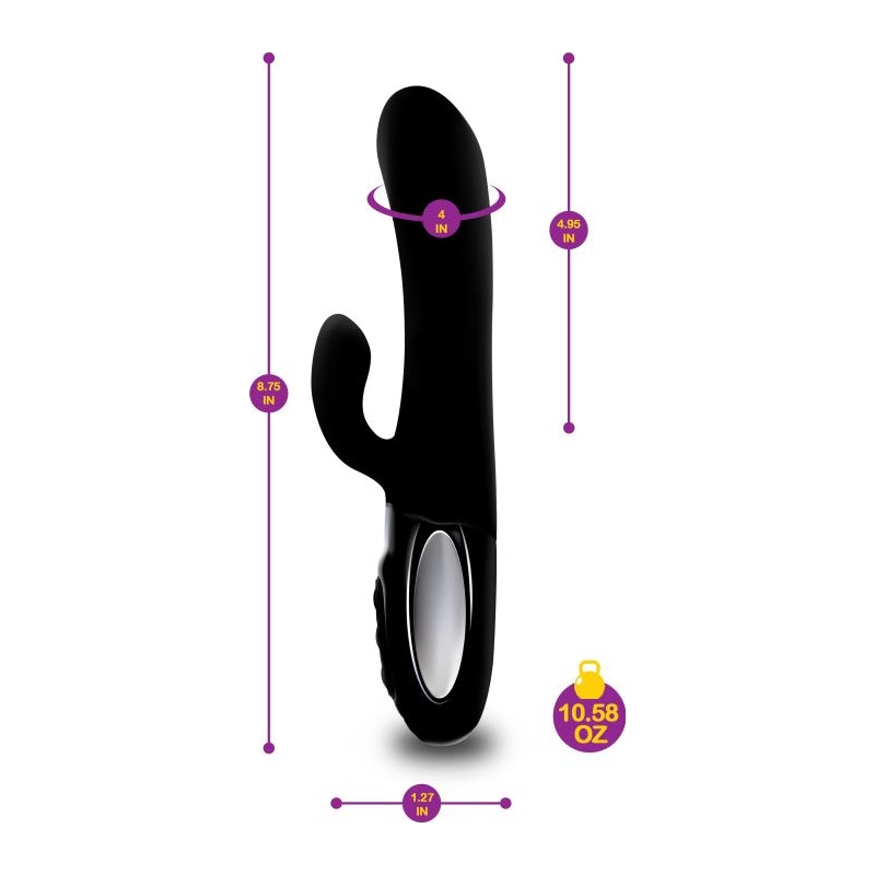 Viben Hypnotic Thrusting Rabbit Vibe w Swinging Clit Stim Black