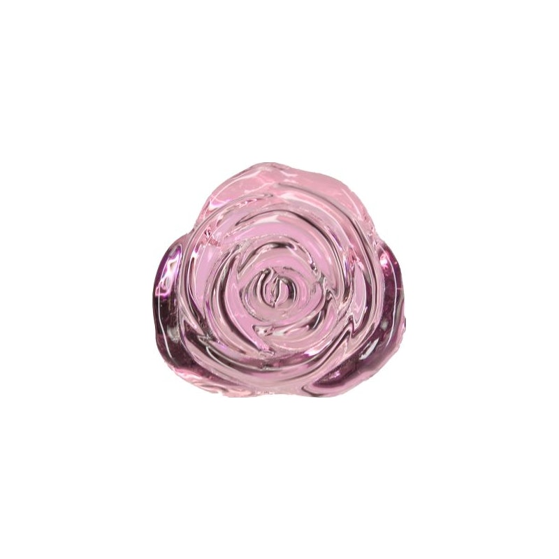 Pillow Talk Rosy Luxurious Glass Anal Plug w Clear Gem