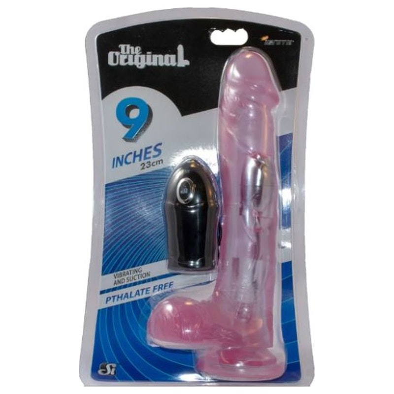 Cock and Balls w Suction 9in Purple