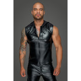 Powerwetlook Sleeveless Hooded Shirt w 2 Way Zipper