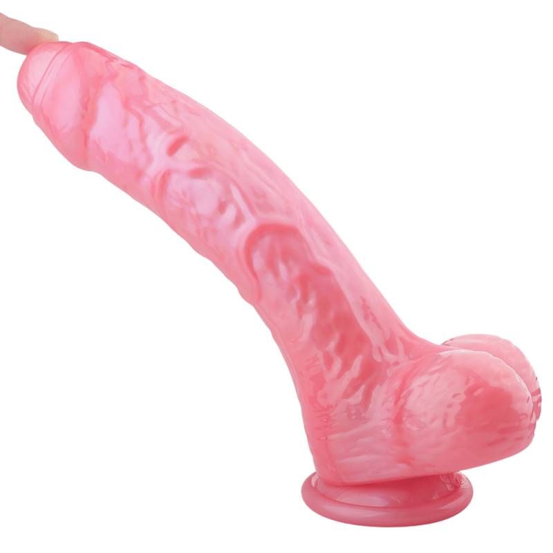 S-Hande Martin Realistic TPE Dildo with Balls and Suction Cup – Pink S