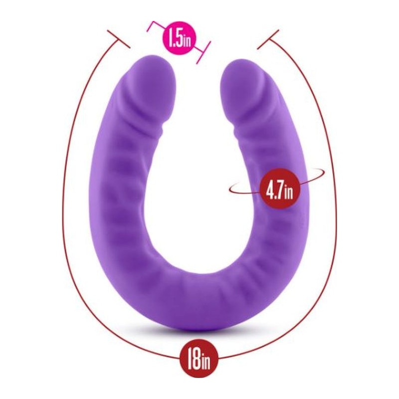 Ruse Silicone Slim 18in Purple Double Dong