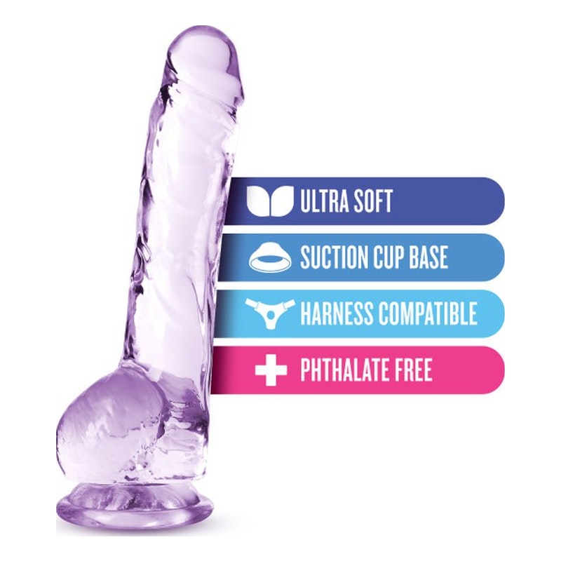 Naturally Yours 8" Crystaline Dildo Amethyst