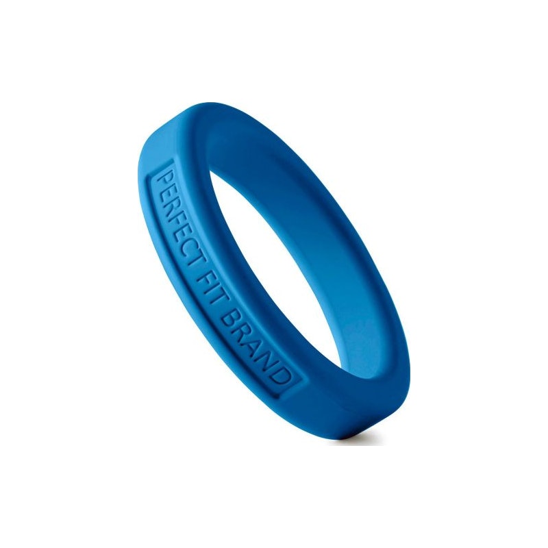 Classic Silicone Medium Stretch Penis Ring 44mm Blue