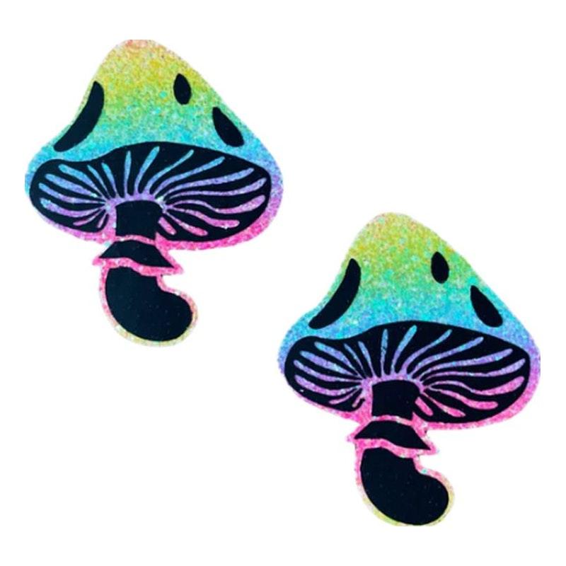 Rainbow Blacklight Glitter Toadstool Pasties - Naughty by Nature Adult Store