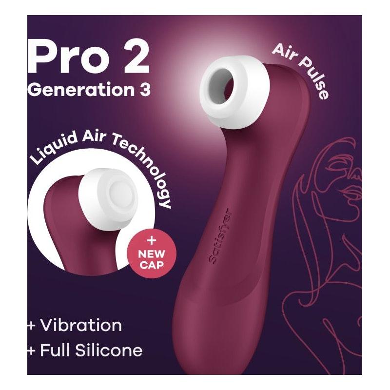 Satisfyer Pro 2 Gen 3 Clitoral Stimulator Wine Red - Naughty by Nature Adult Store