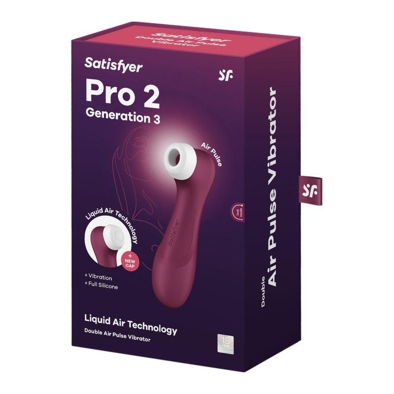 Satisfyer Pro 2 Gen 3 Clitoral Stimulator Wine Red - Naughty by Nature Adult Store