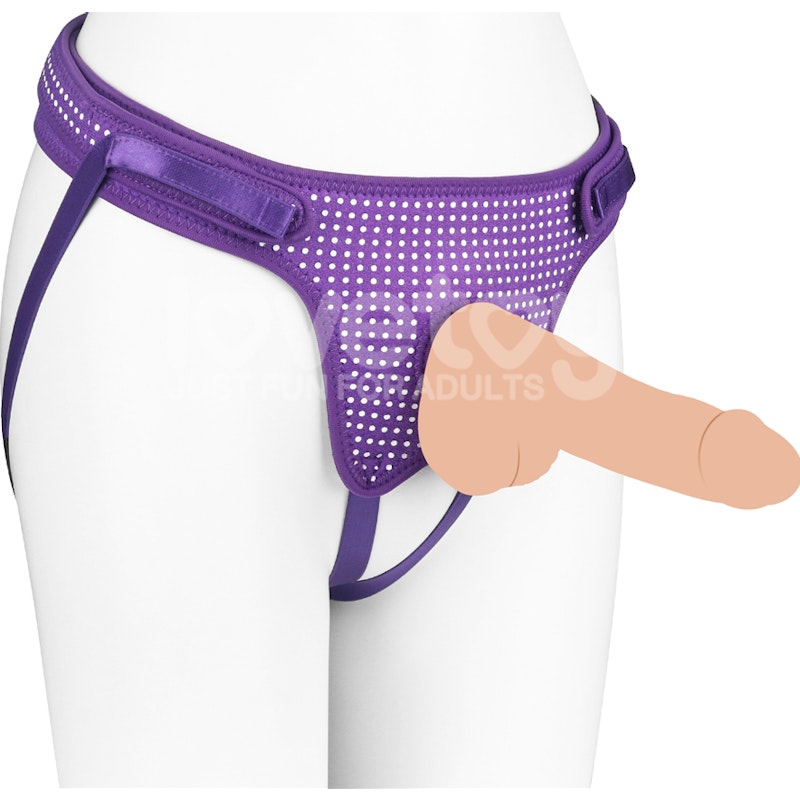 Easy Strap on Harness Polka Dot Purple