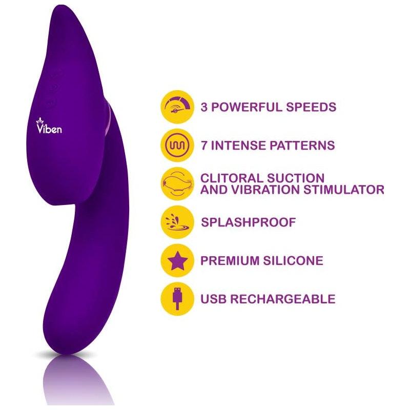 Symphony 21 Mode Swivel Suction Head Triple Motor Vibrator - Naughty by Nature Adult Store