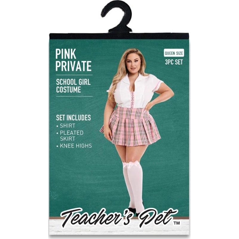 3 Pc Pink Private School Girl Costume