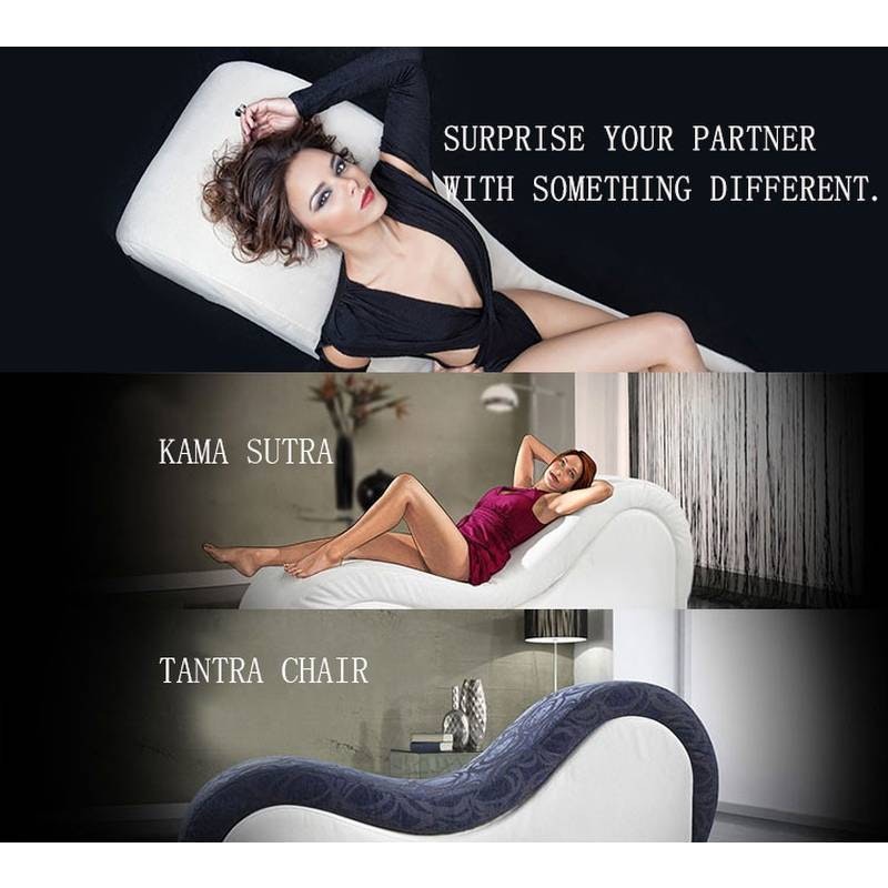 Kama Sutra Mebon Chaise Love Lounge Studded and Quilted Black