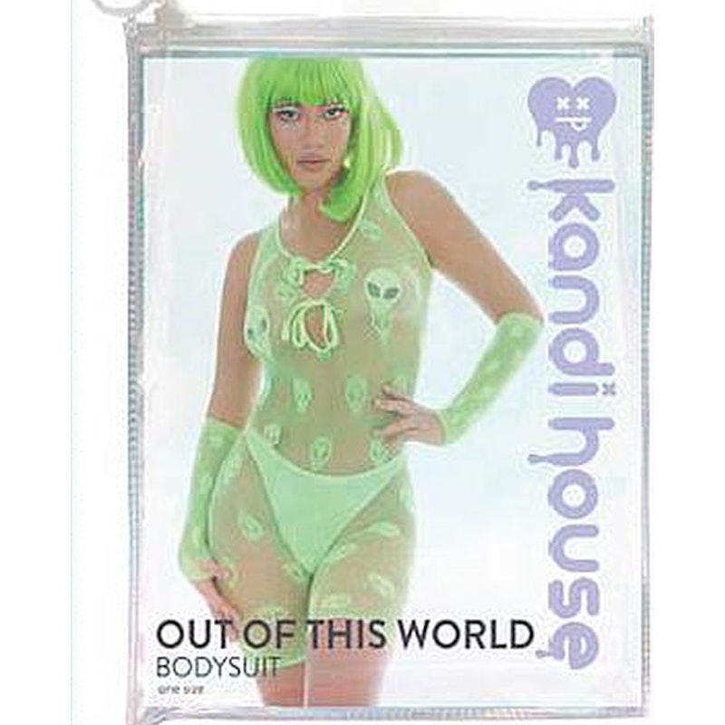 Out of This World Green Bodysuit Set with Alien Pasties