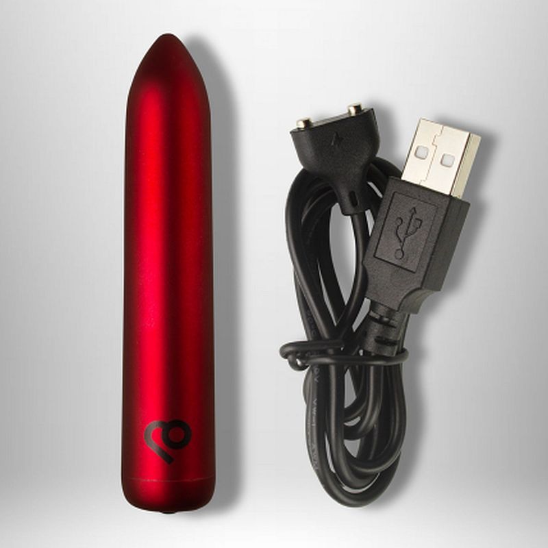 Red Bullet Vibrator - Poppy Red Rechargeable Mini Vibe - bullet vibrator