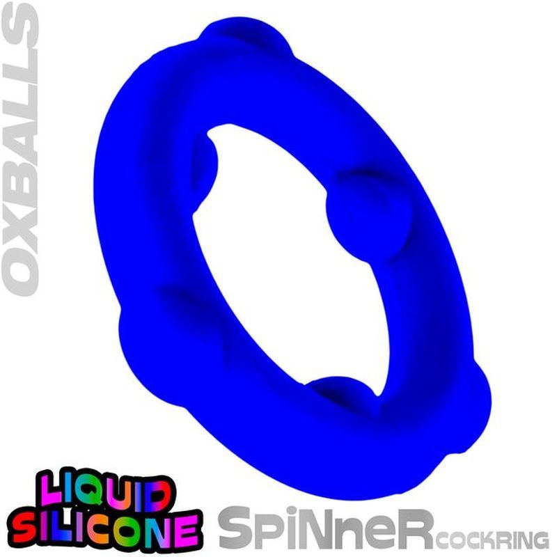 Spinner Silicone Cock Ring Blue - Adult Toys