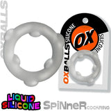 Spinner Silicone Cock Ring Clear - cock ring
