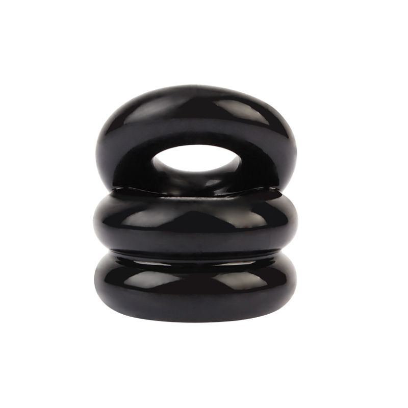 Stacked Dual Pleasure Ring Black - Cock Rings