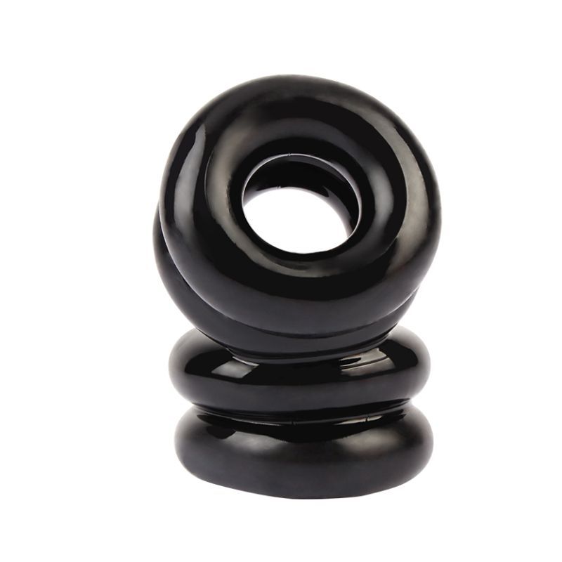 Double Stacked Dual Pleasure Cock Ring Black - Dual Pleasure Cock Ring