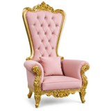 Domina Throne Chair Gold Frame Pink Velvet Cushion
