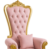 Domina Throne Chair Gold Frame Pink Velvet Cushion