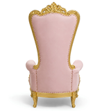 Domina Throne Chair Gold Frame Pink Velvet Cushion
