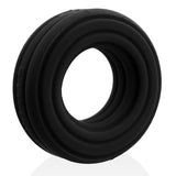 Roto Grooved Gripper Ribbed Cockring Black