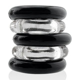 Jacker Stack 5 Pc Strong Cock Ring Clear Black
