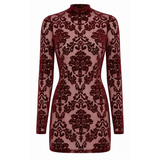 Masquerade Open Back Mini Dress Burgundy