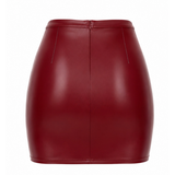 Bordeaux Affair Wet Look Mini Skirt Burgundy