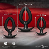 3 Pc Hollow Silicone Squeeze Plug Anal Trainer Set - Adult Toys