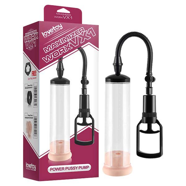 Maximizer Worx VX1 - Clear Penis Pump with Vagina Sleeve & Cock Ring