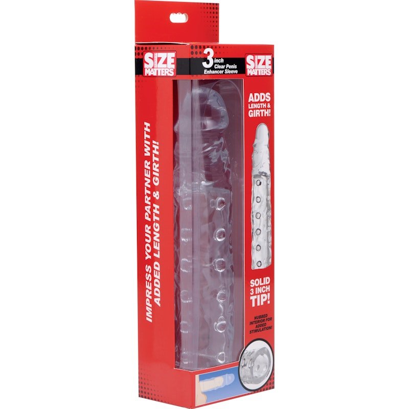 3in Clear Penis Enhancer Sleeve - Adult Toys