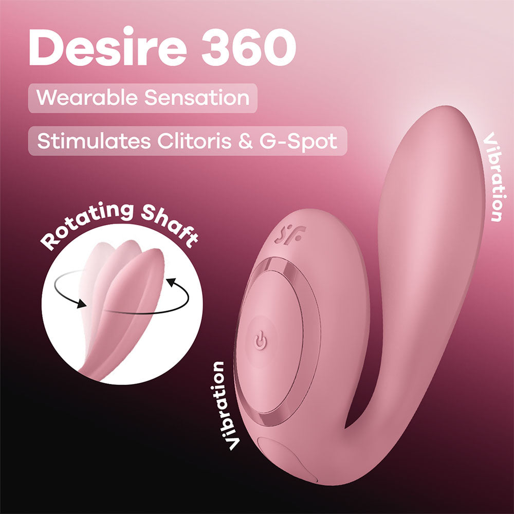Satisfyer Desire 360 Pink Rotating Wearable USB Rechargeable Vibrator