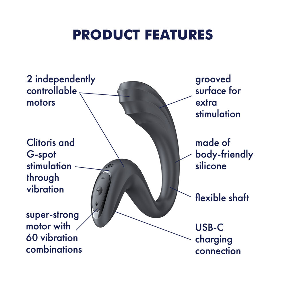 Satisfyer Goddess 3 Grey Vibrator With Clit Stim