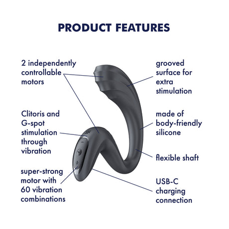 Satisfyer Goddess 3 Grey Vibrator With Clit Stim