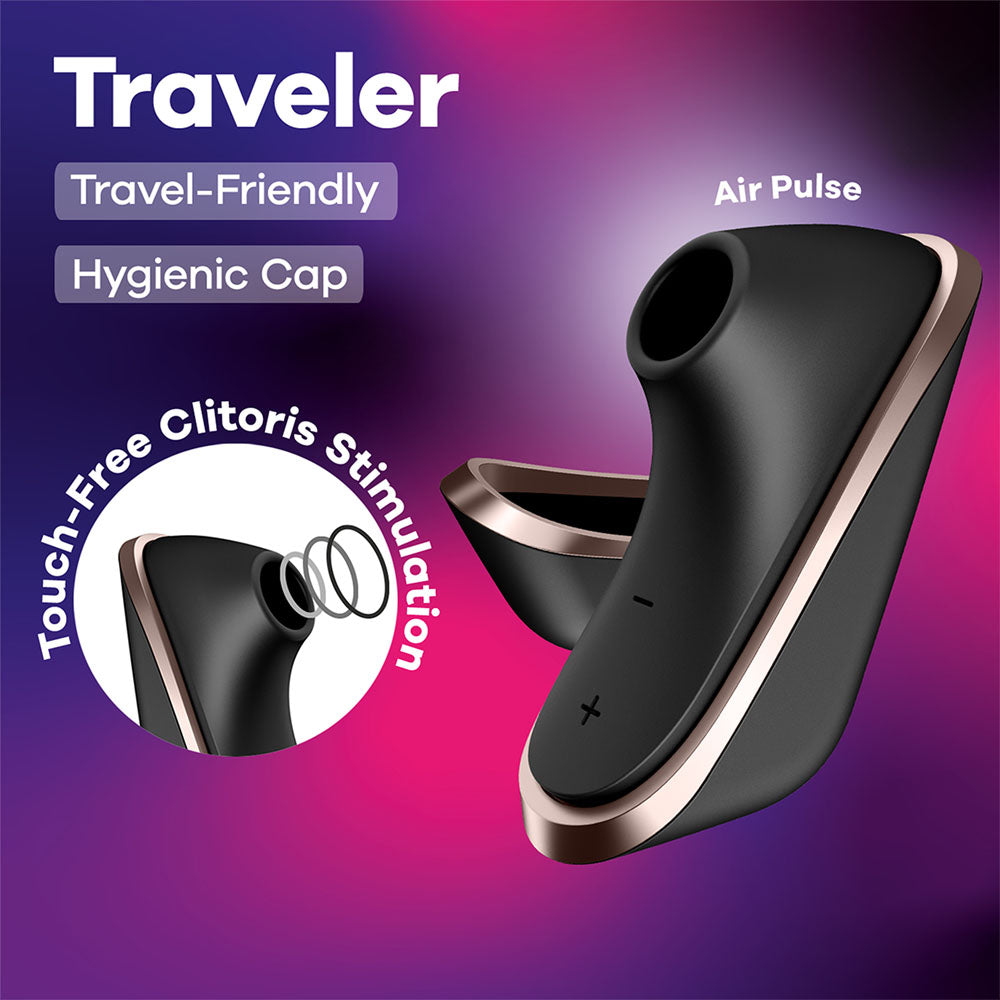 Satisfyer Traveler Black USB Rechargeable Air Pulse Clitoral Stimulator