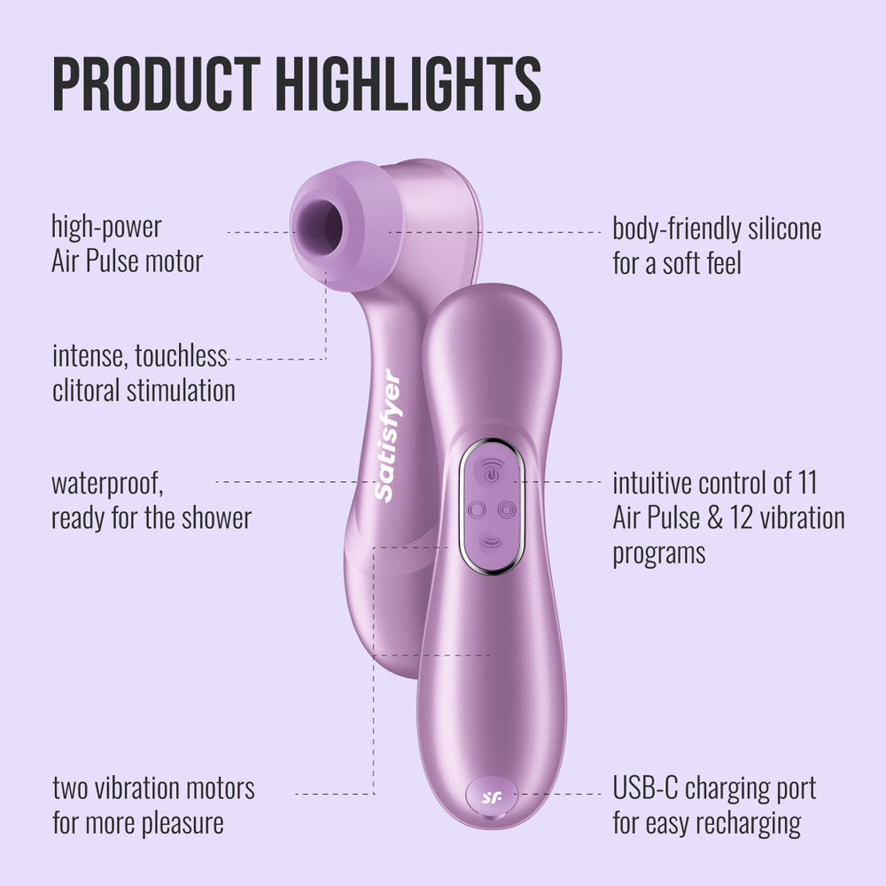 Satisfyer Pro 2 Gen 4 Amethyst Touch Free Clitoral Stimulator