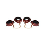 6 Pc PU Leather Bondage Set Burgundy - Adult Toys