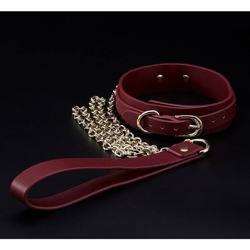 8 Pc Deluxe Bondage Play Kit Burgundy Gold - Adult Toys
