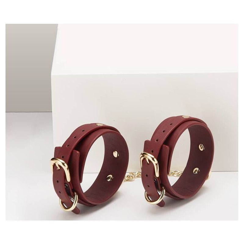 8 Pc Deluxe Bondage Play Kit Burgundy Gold - Adult Toys