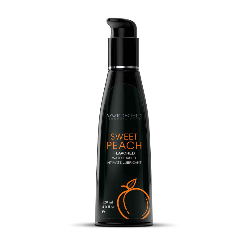 Wicked Aqua Sweet Peach Flavoured Lubricant - 120 ml (4 oz) Bottle