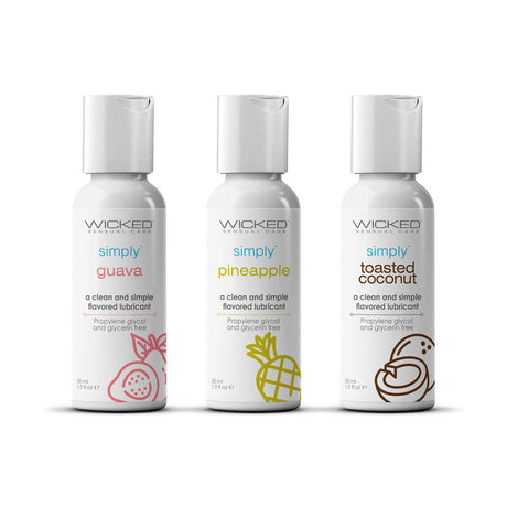 Wicked Simply Tropical Trio - Flavoured Water Based Lubricants - Set of 3