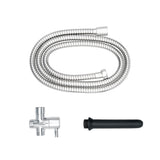 AquaClean 3 Piece Shower Douche Set with Shower Hose, Silicone Nozzle & Switch Valve - Shower Douche System with Free Travel Douche Included